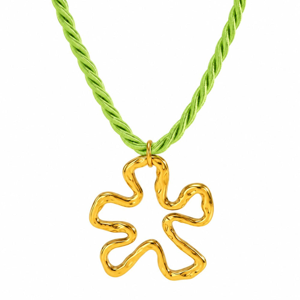 Colorful Woven Flower Necklace