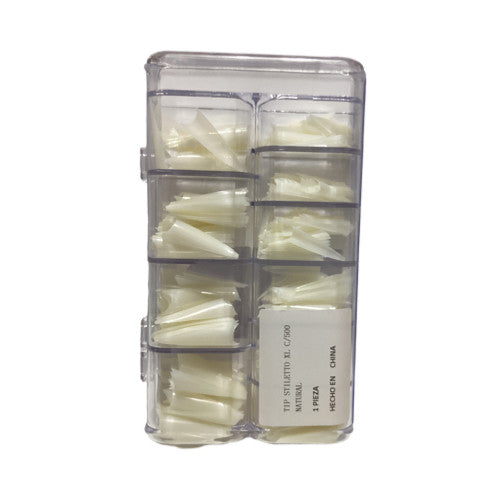 Tips Stiletto Natural XL (500 PZAS)