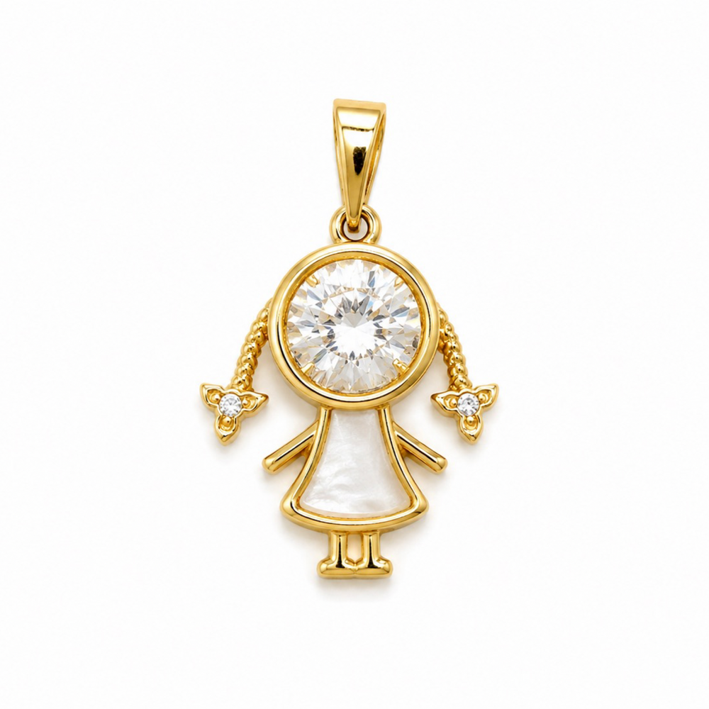 Dije Niña con Circonia – Oro Laminado 18K
