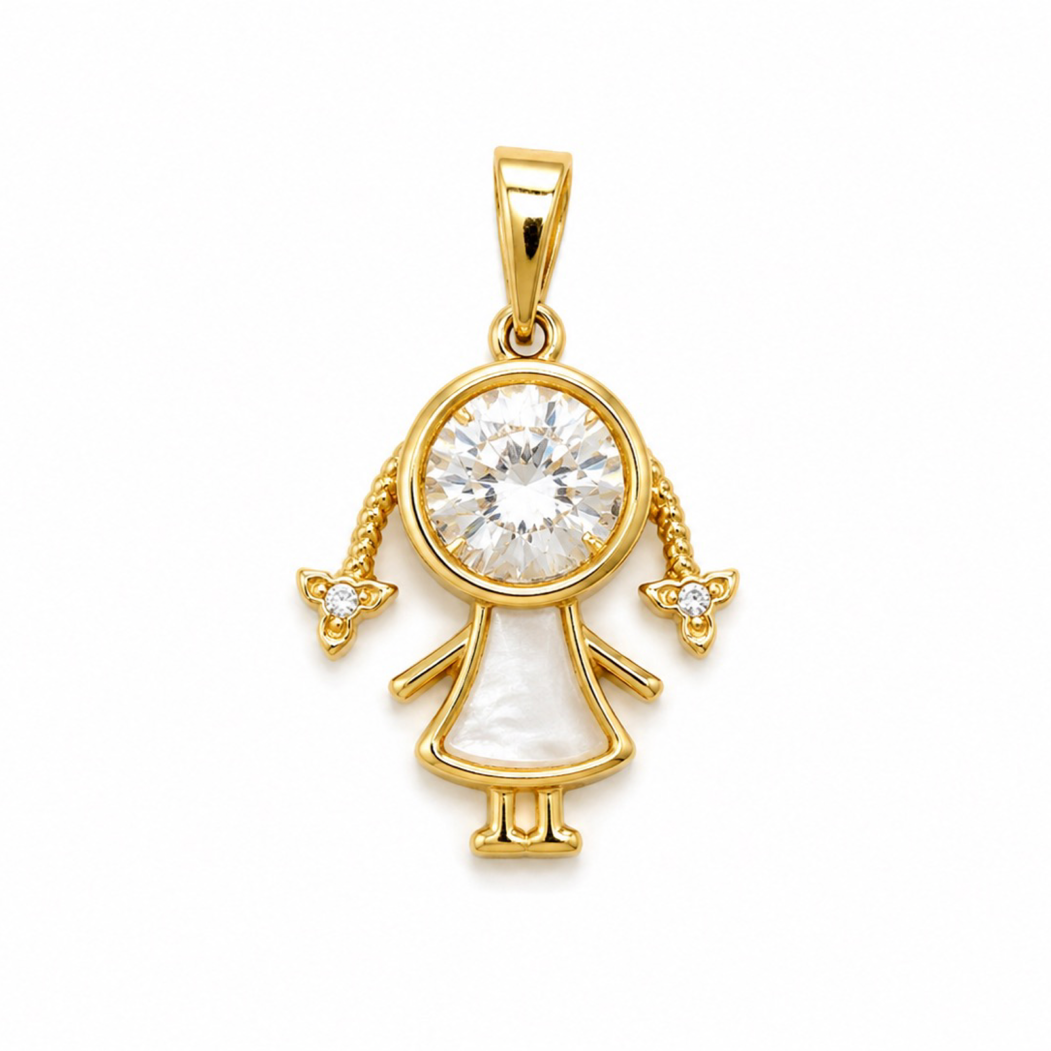 Dije Niña con Circonia – Oro Laminado 18K
