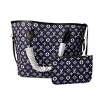 Cartera Grande Azul / Negro