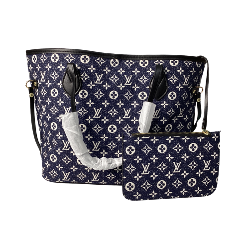 Cartera Grande Azul / Negro