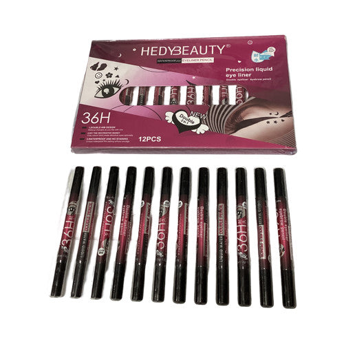 Docena Delineador Negro 2 en 1 Waterproof