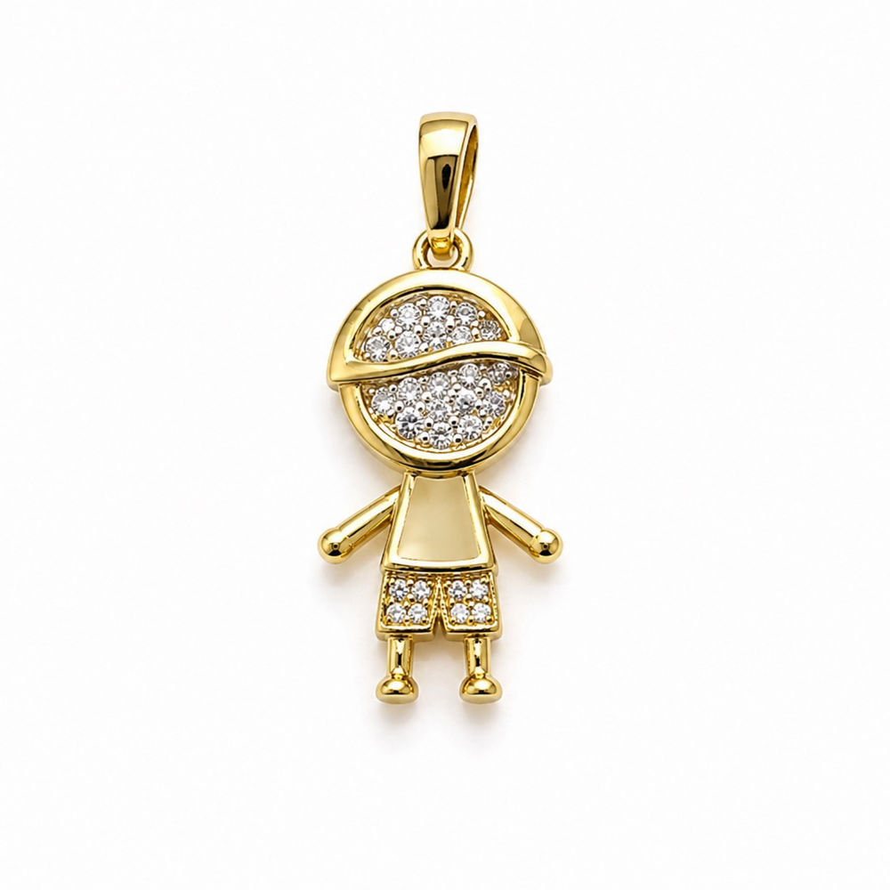 Dije Niño con Circonias – Oro Laminado 18K