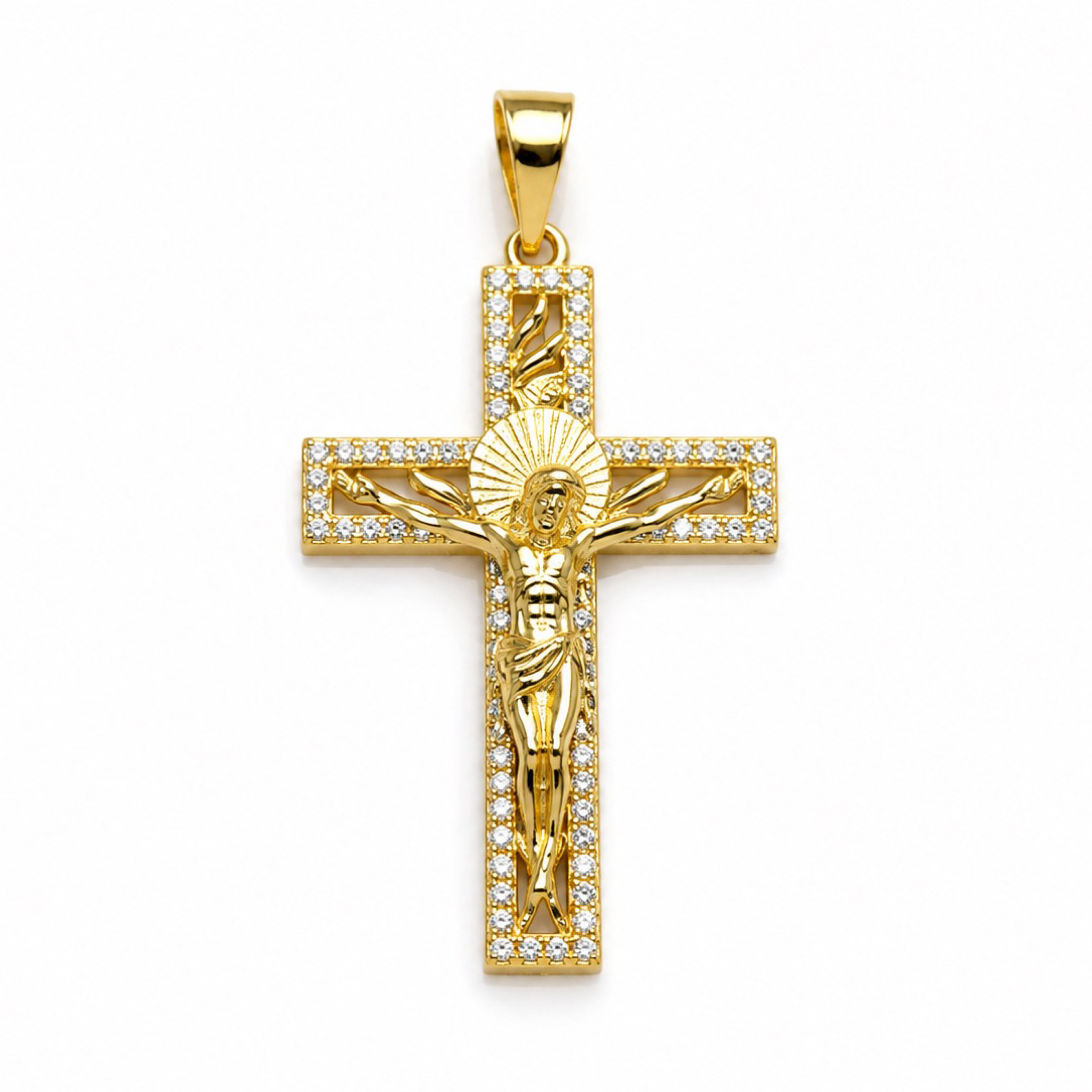 Dije Cruz con Cristo – Oro Laminado 18K
