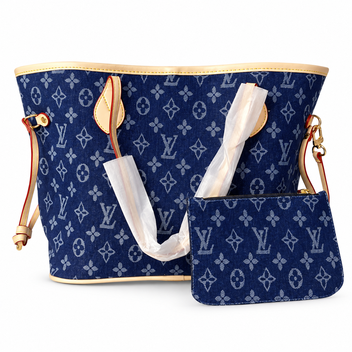 Large Blue / Cream Wallet