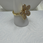Anillo Flor Ajustable con Zirconias