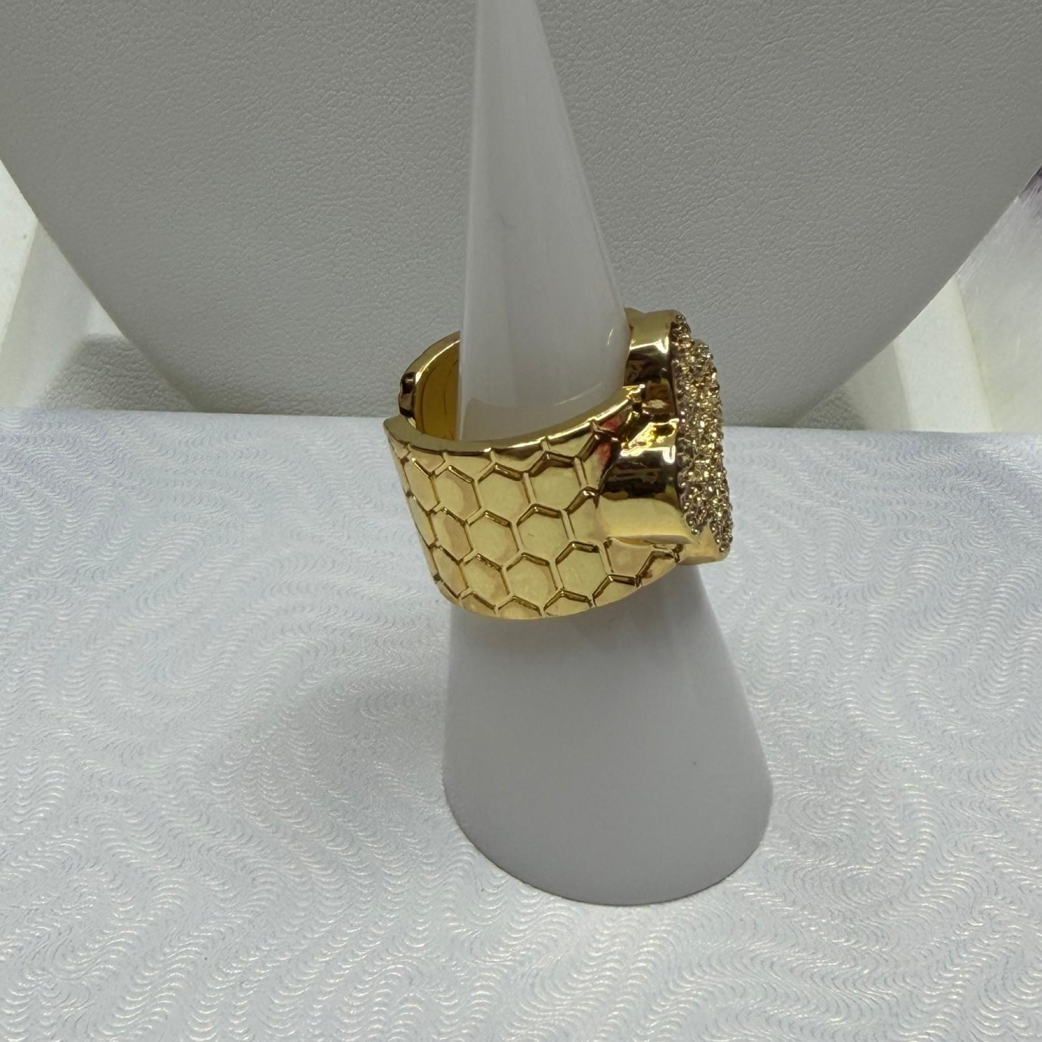 Anillo Trébol Ajustable con Zirconias