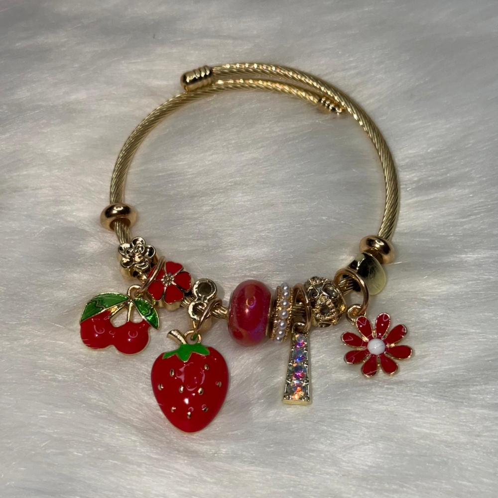 Pulsera Ajustable de Dijes Frutales