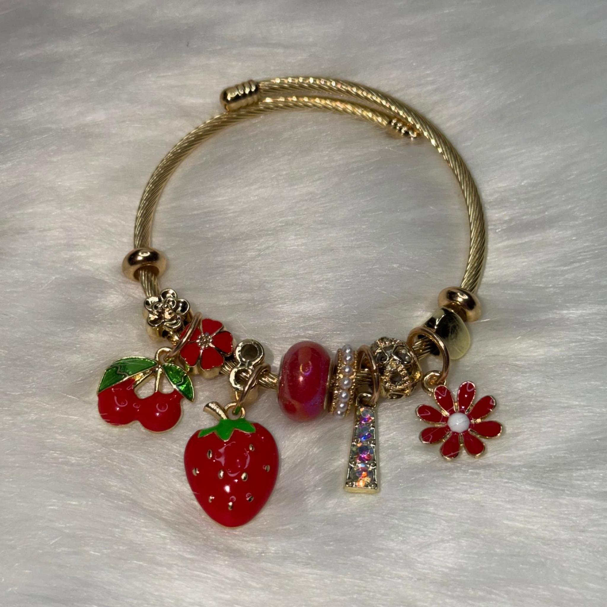 Pulsera Ajustable de Dijes Frutales