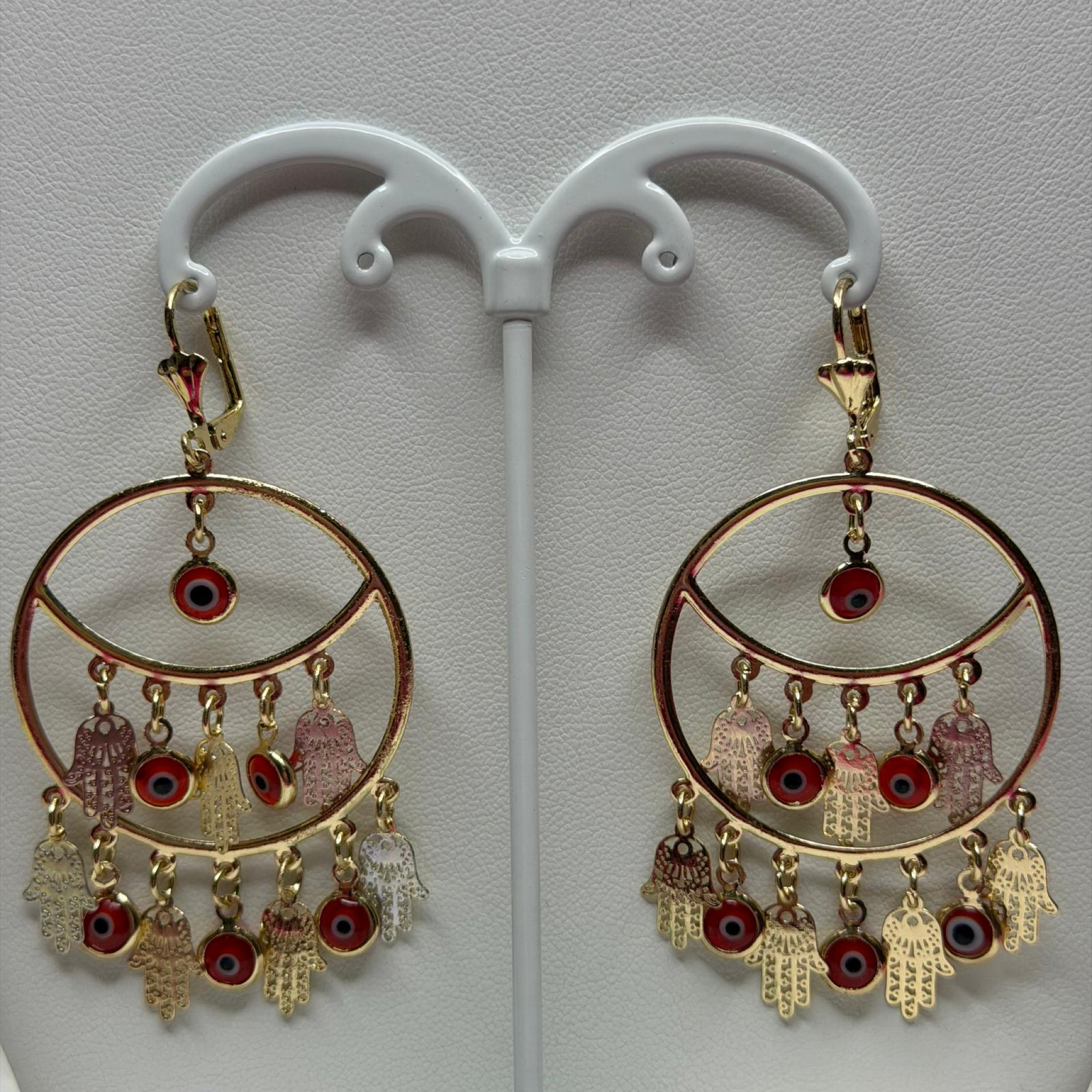 Aretes Ojo Turco con Mano de Fátima