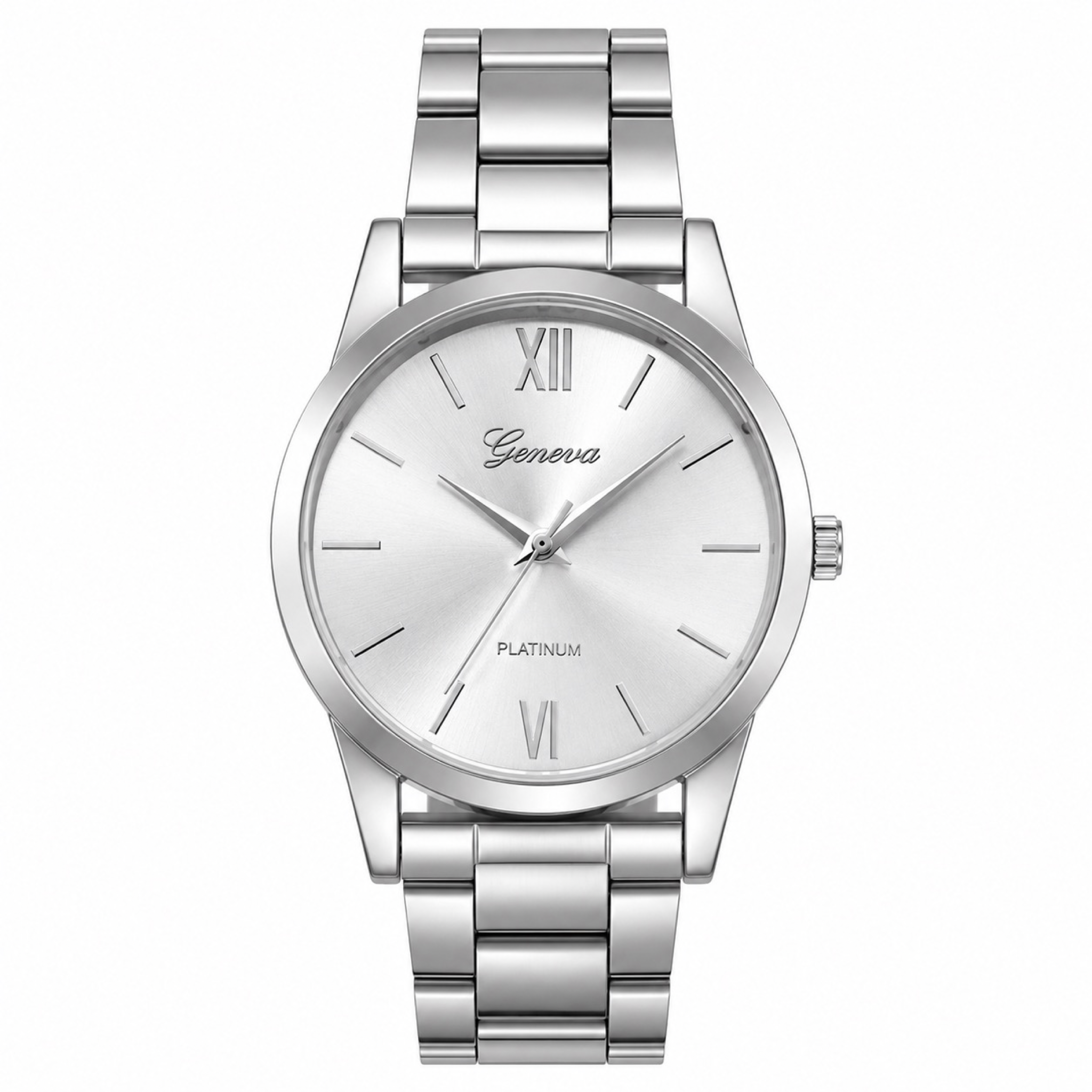 Reloj Clásico Geneva para Mujer – Acero Inoxidable Plateado