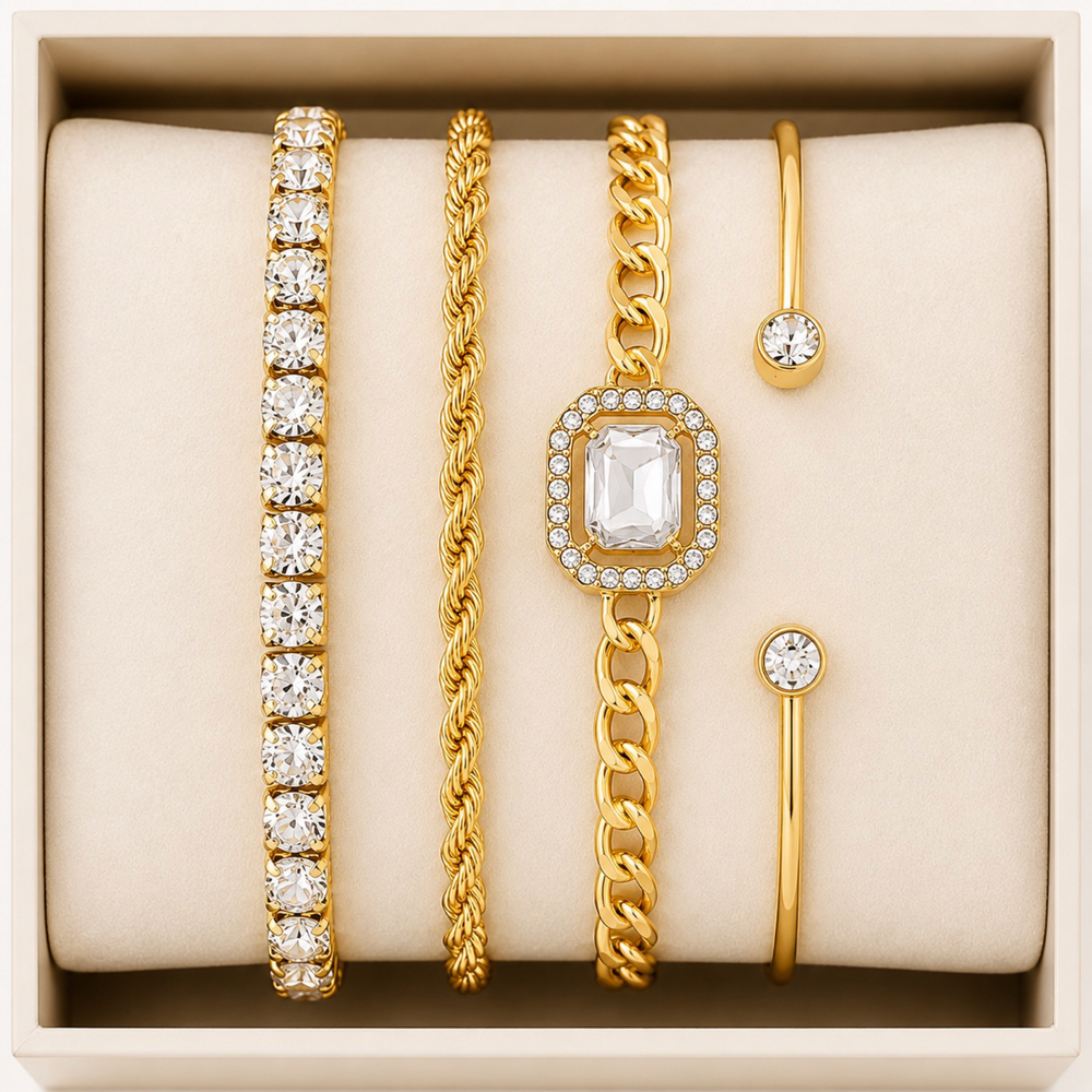 Set de Pulseras Delicadas para Mujer – Color Dorado