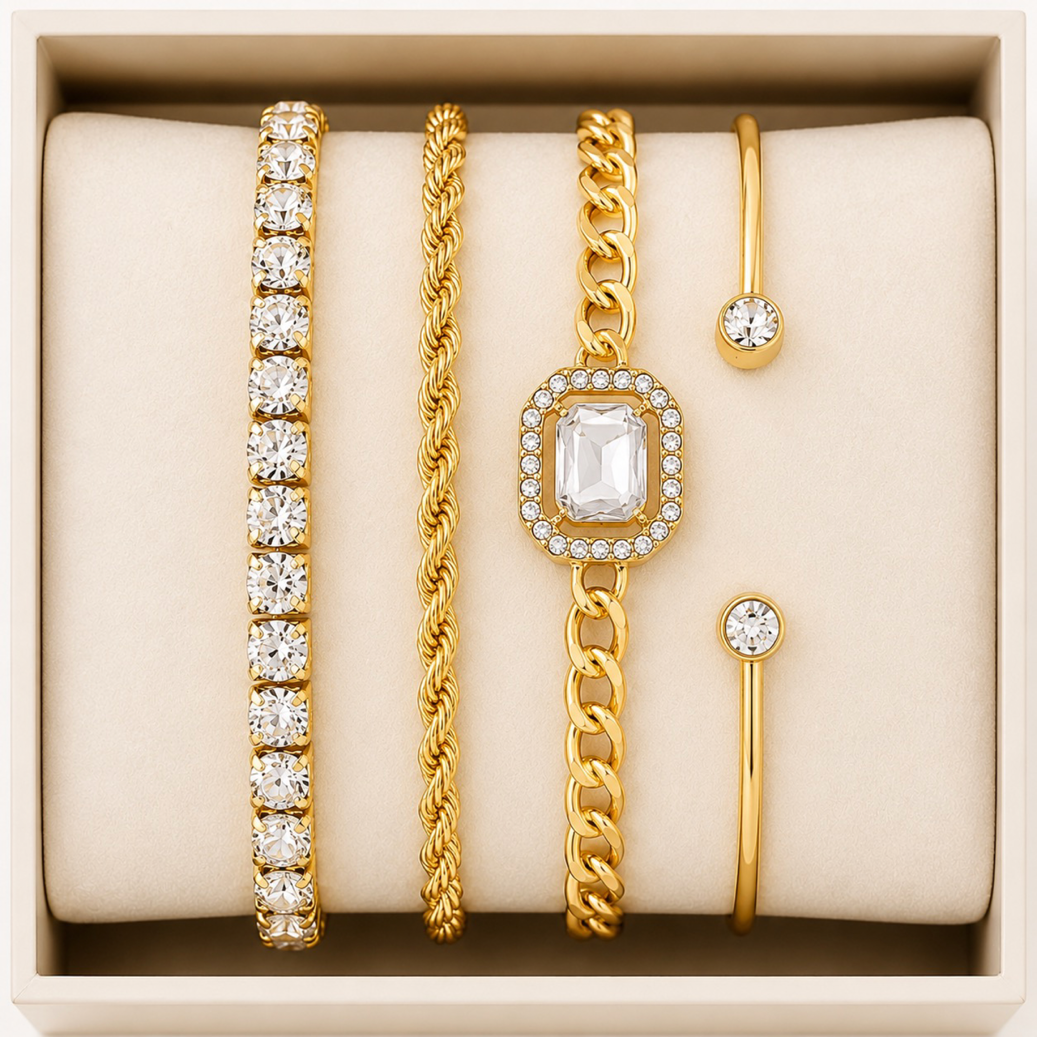 Set de Pulseras Delicadas para Mujer – Color Dorado