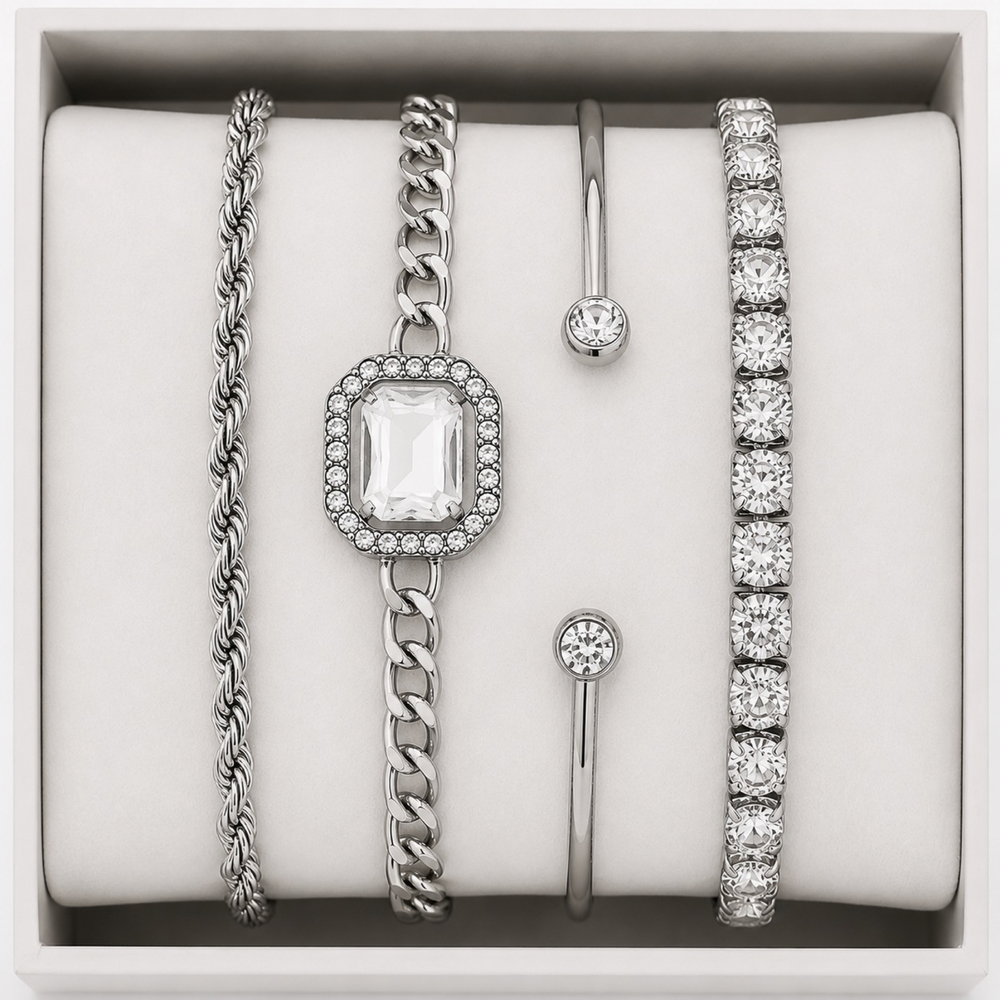 Set de Pulseras Delicadas para Mujer – Color Plateado