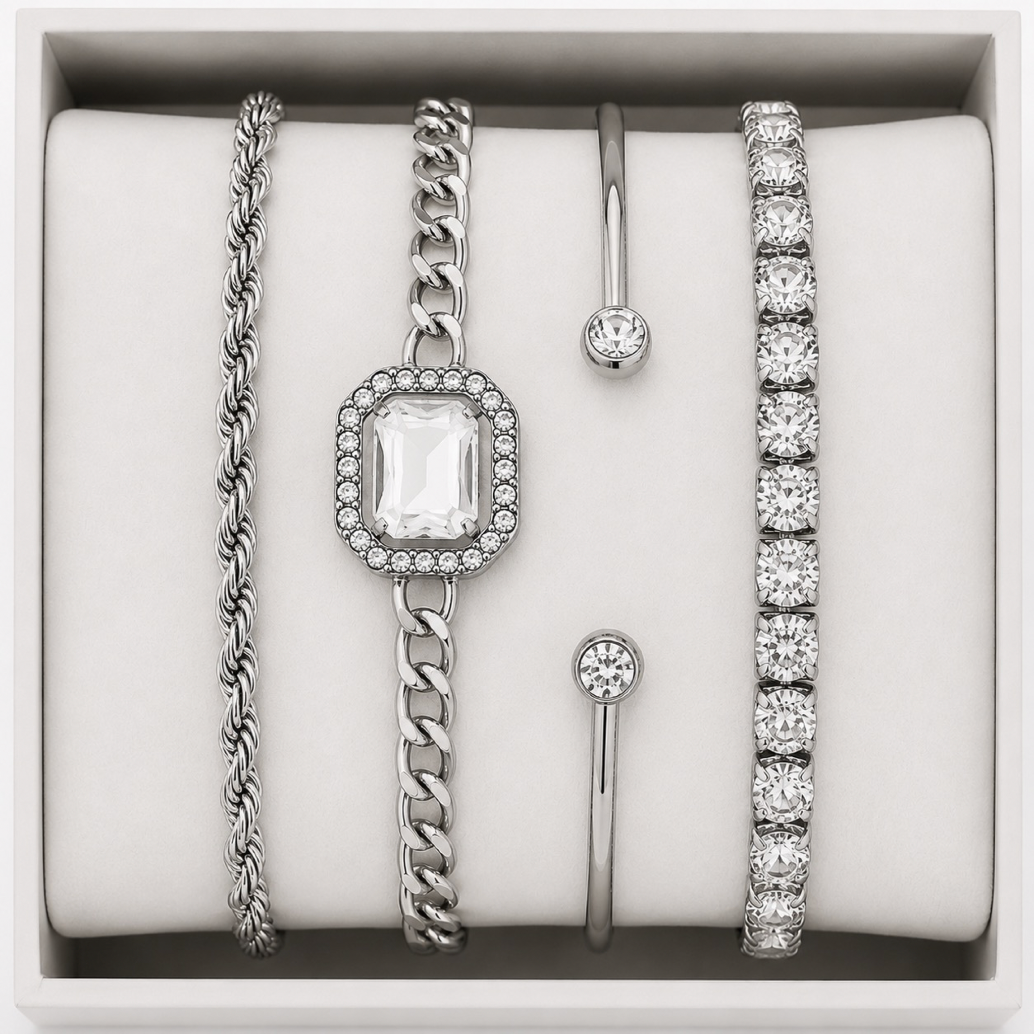 Set de Pulseras Delicadas para Mujer – Color Plateado