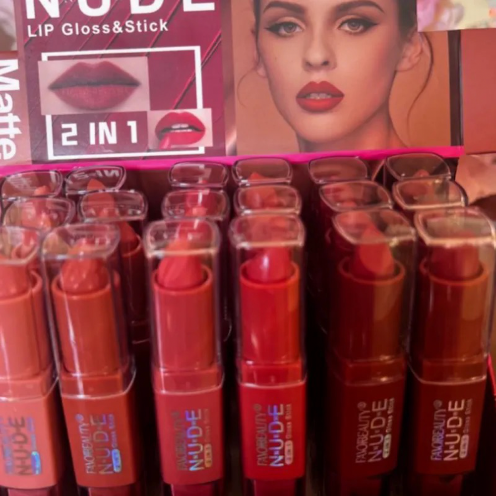 Labial y Lip Gloss 2 en 1 Nude Matte