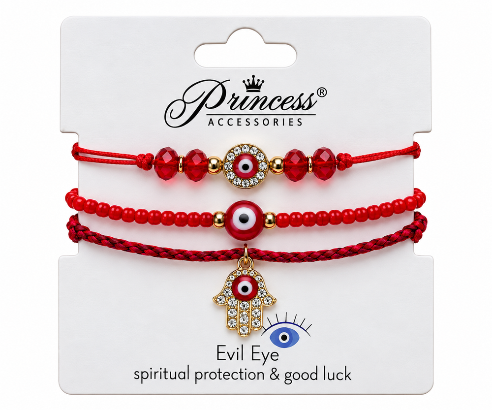 Set de Pulseras Evil Eye Rojo