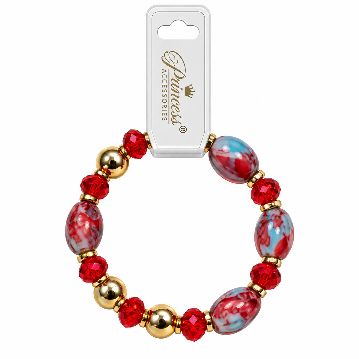 Pulsera de Cuentas Rojas y Azules