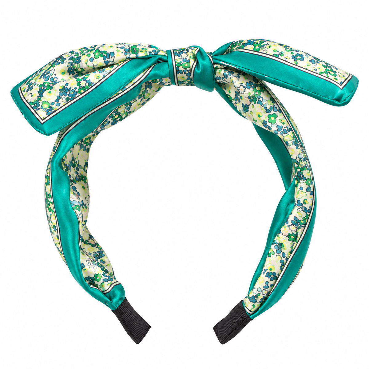Diadema Turquesa con Lazo y Flores