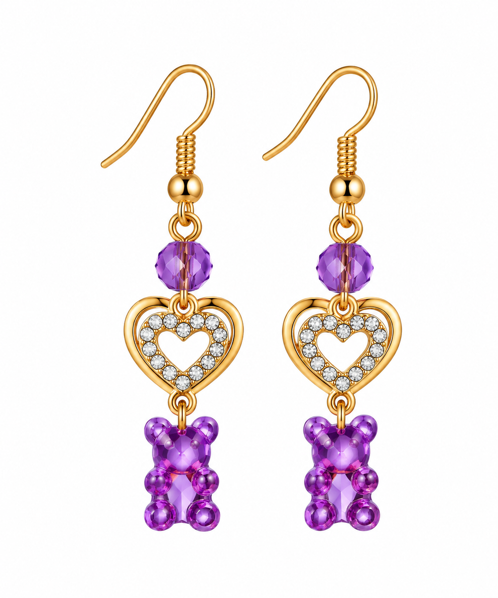 Aretes de Oso con Corazón