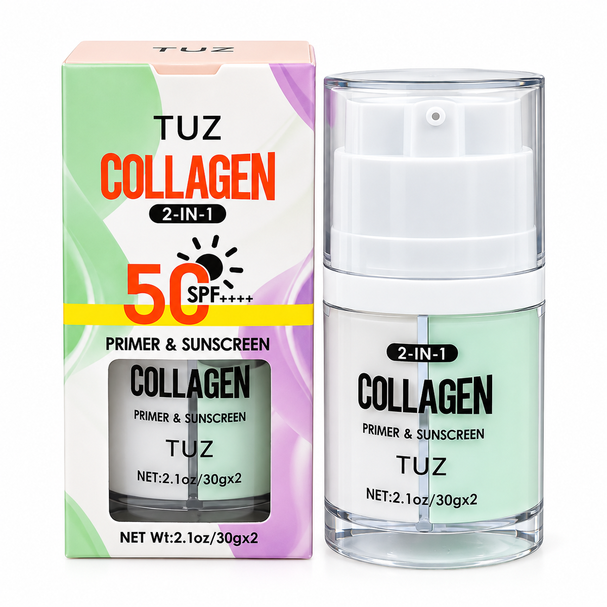 TUZ Collagen 2-in-1 Primer & Sunscreen SPF 50