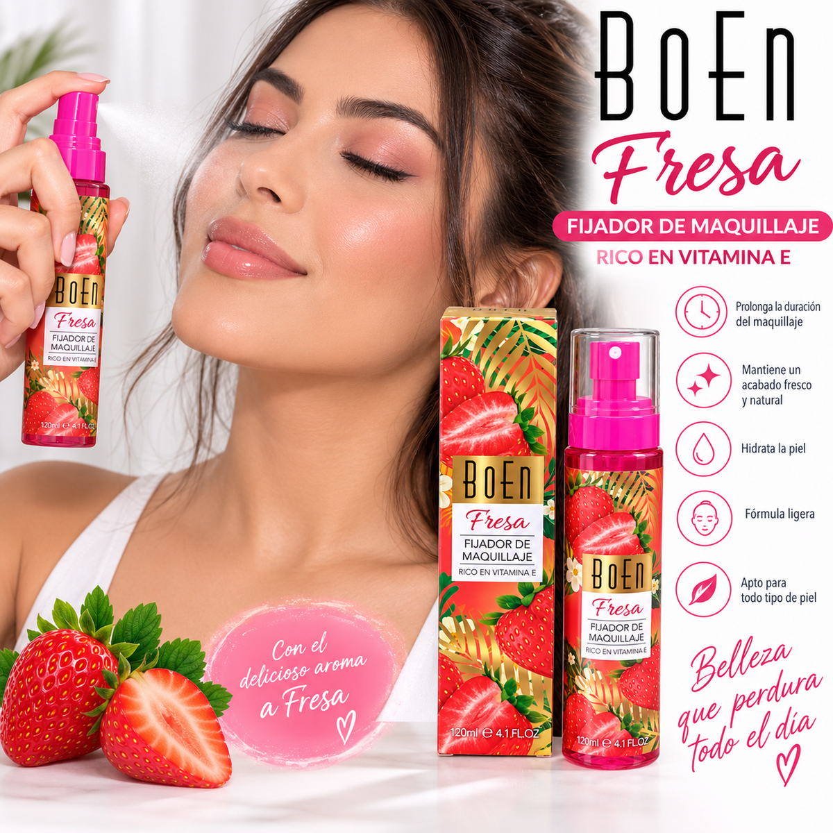 BOEN Fresa – Fijador de Maquillaje
