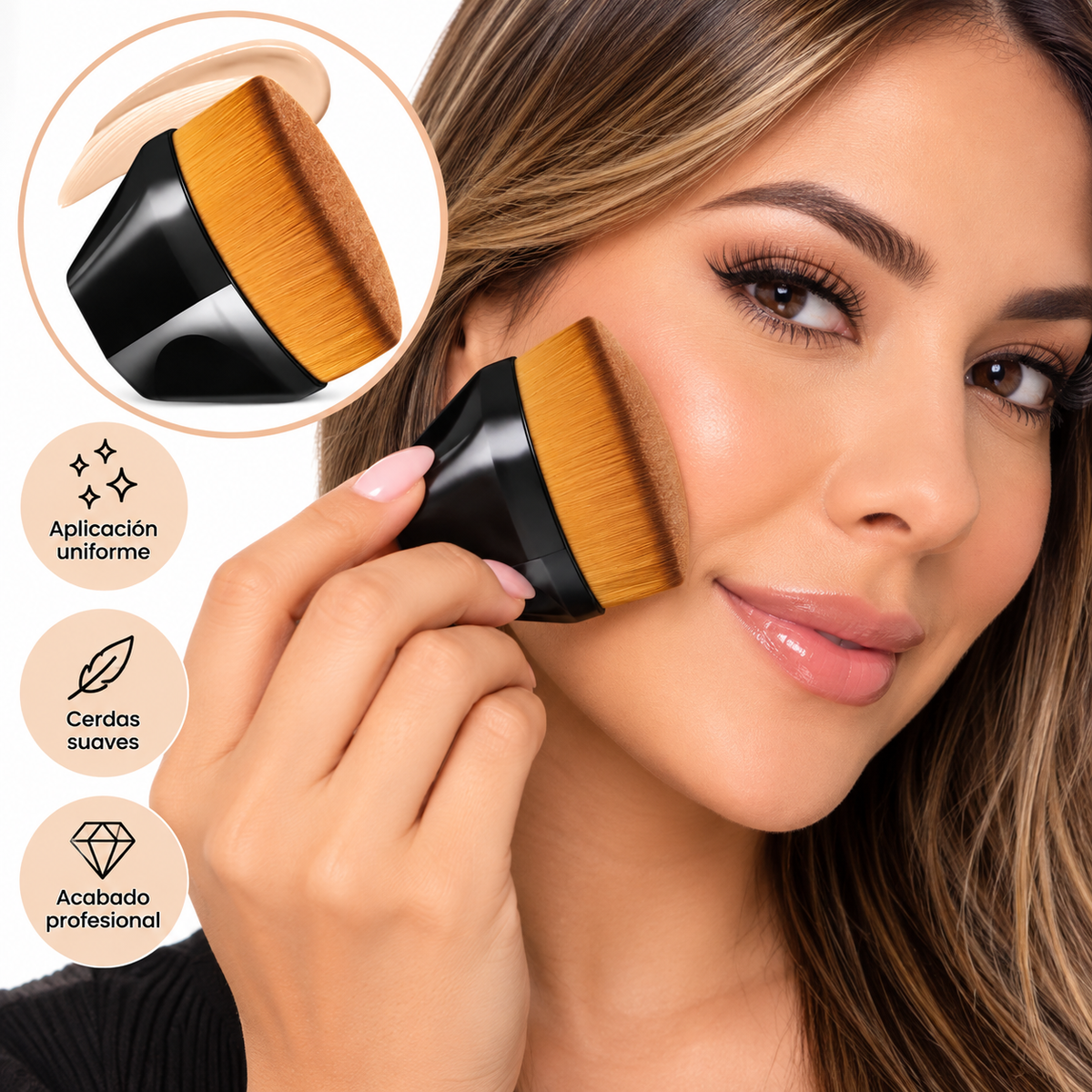 Brocha Facial para Maquillaje