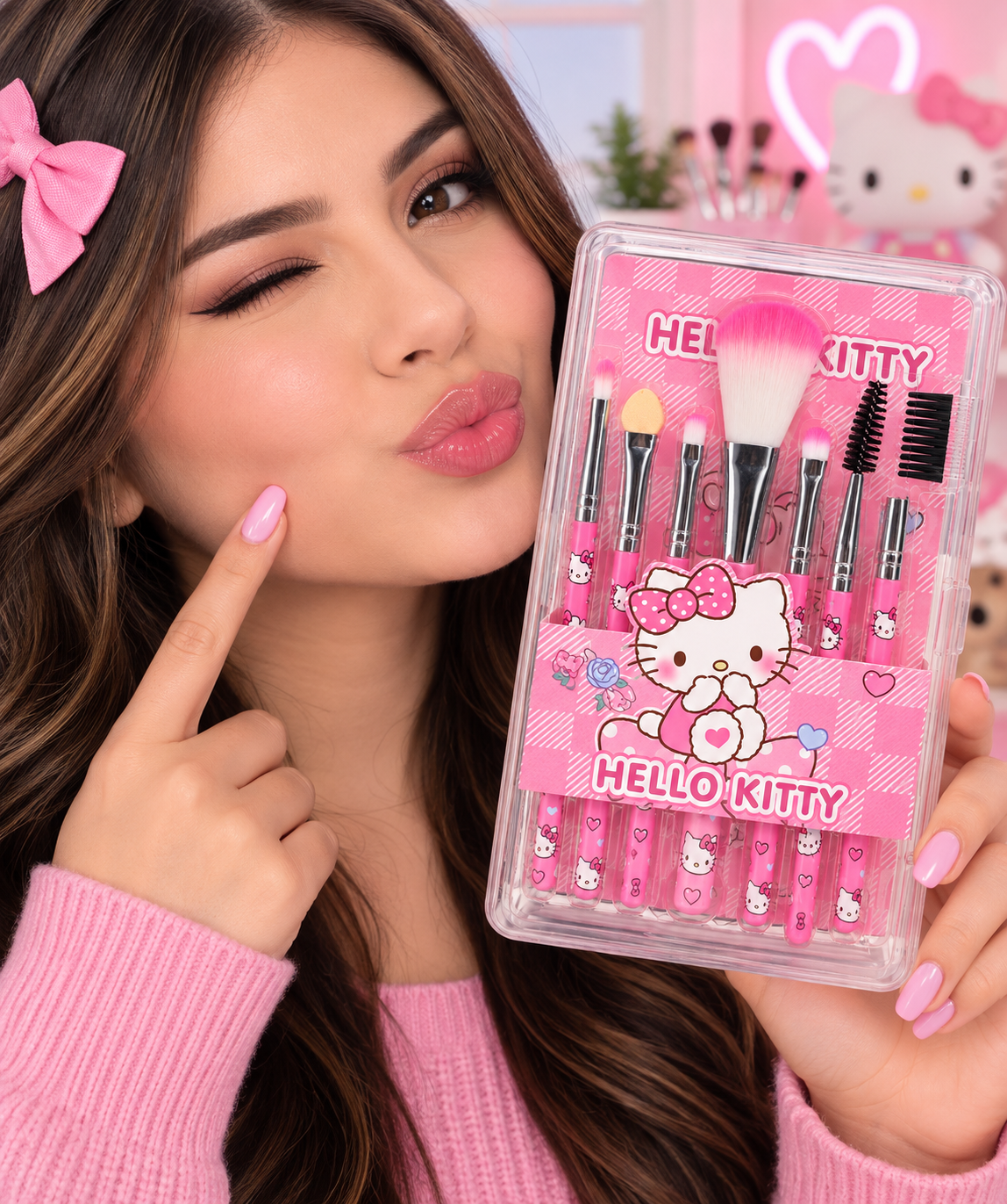 Set de Brochas de Maquillaje Hello Kitty