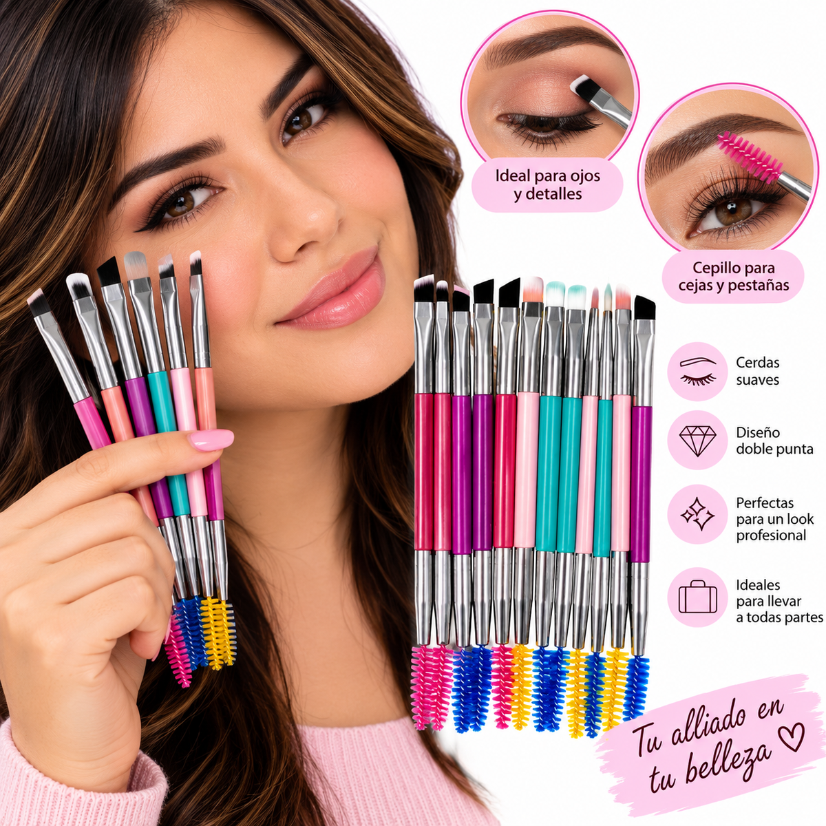 Set de Brochas de Maquillaje 2 en 1