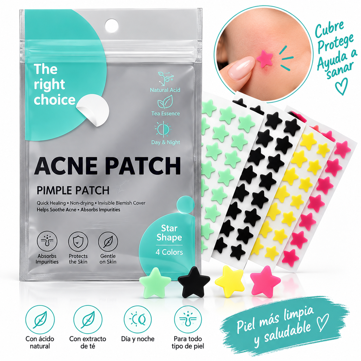 Parches para Acné en Forma de Estrella