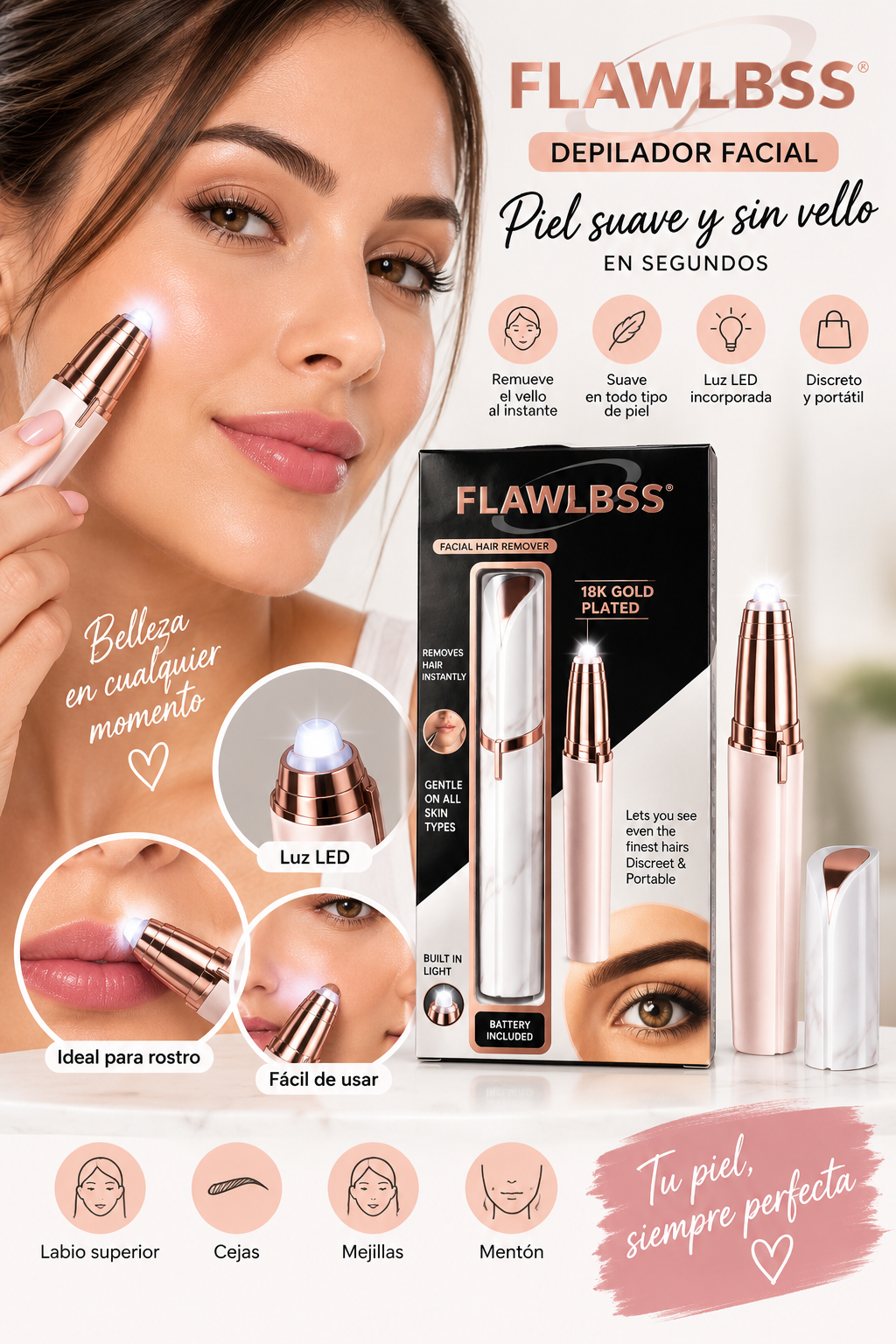 Depilador Facial FLAWLBSS