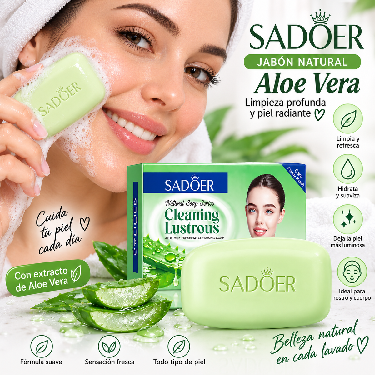 Jabón SADOER Aloe Vera