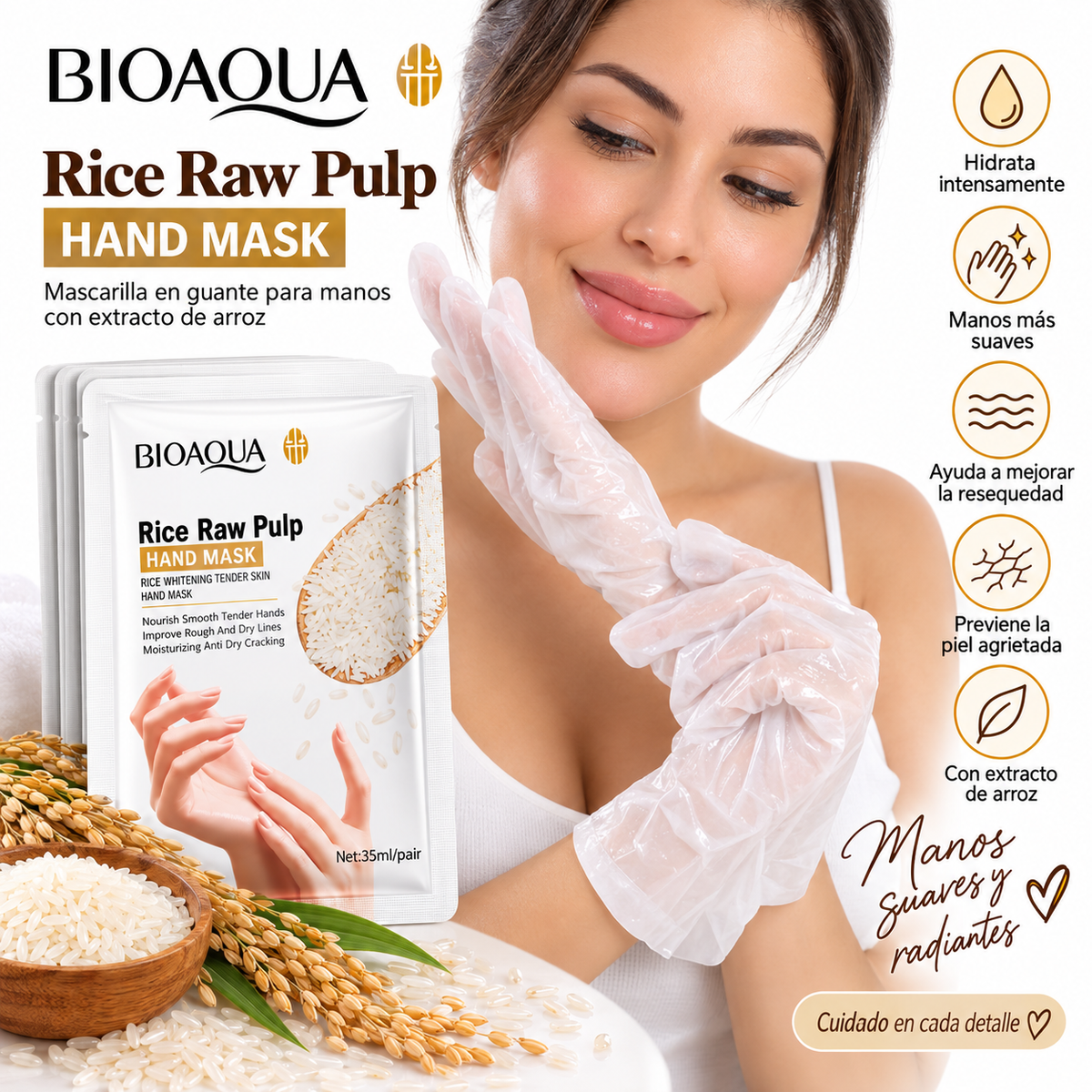 BIOAQUA Rice Raw Pulp Hand Mask