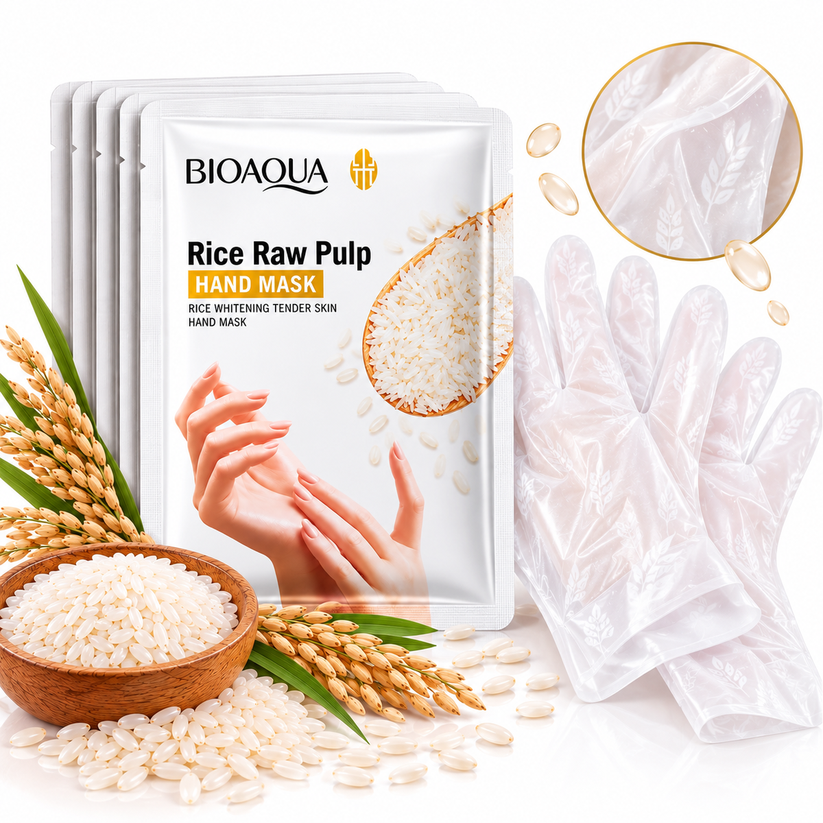 BIOAQUA Rice Raw Pulp Hand Mask