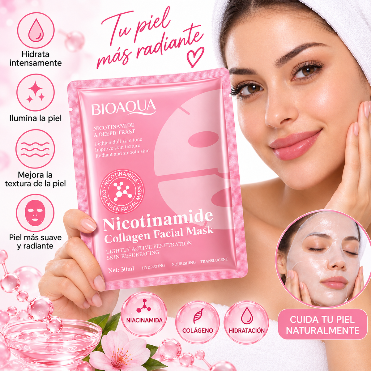 BIOAQUA Nicotinamide Collagen Facial Mask