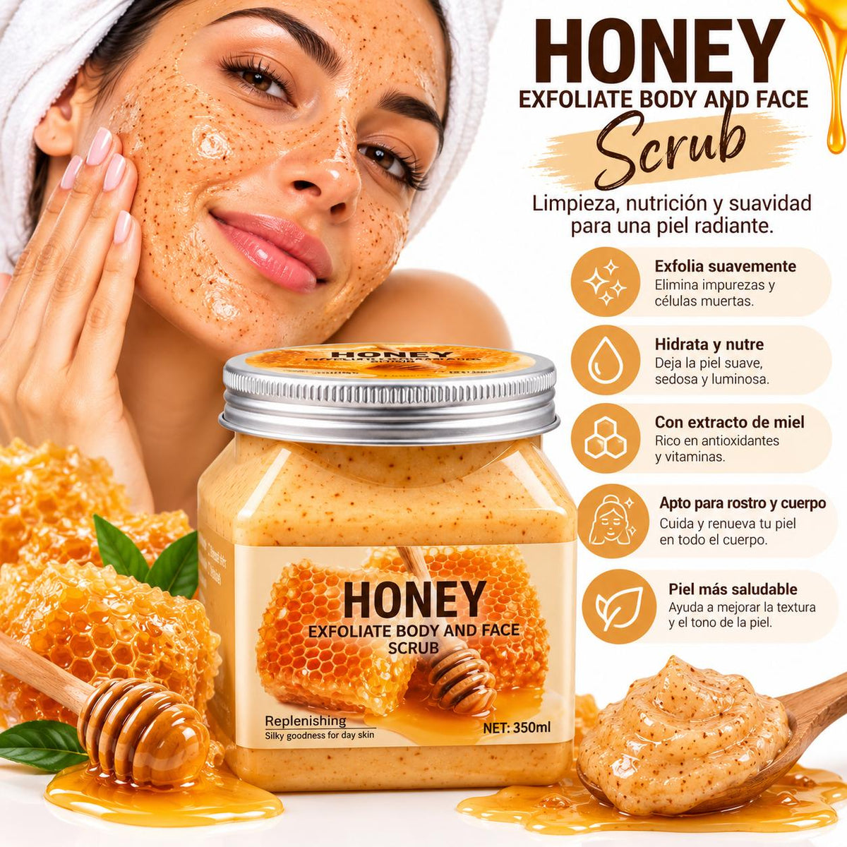 Exfoliante Facial y Corporal de Miel
