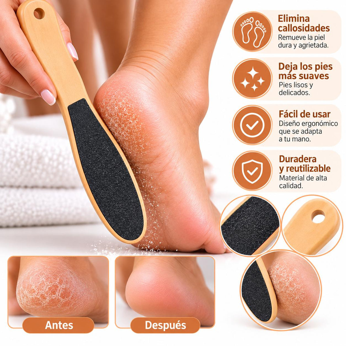 Lima para Pies de Madera