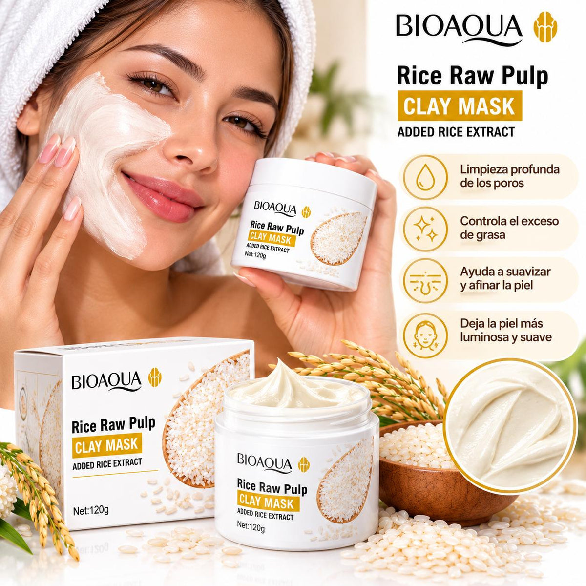 Mascarilla de Arcilla de Arroz Bioaqua