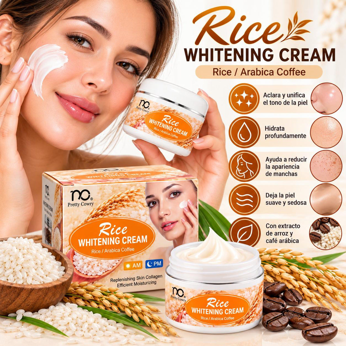 Rice Whitening Cream (AM/PM)