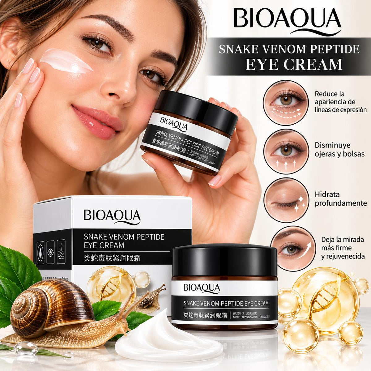 Bioaqua Smoothing Eye Cream Snake Venom Peptide