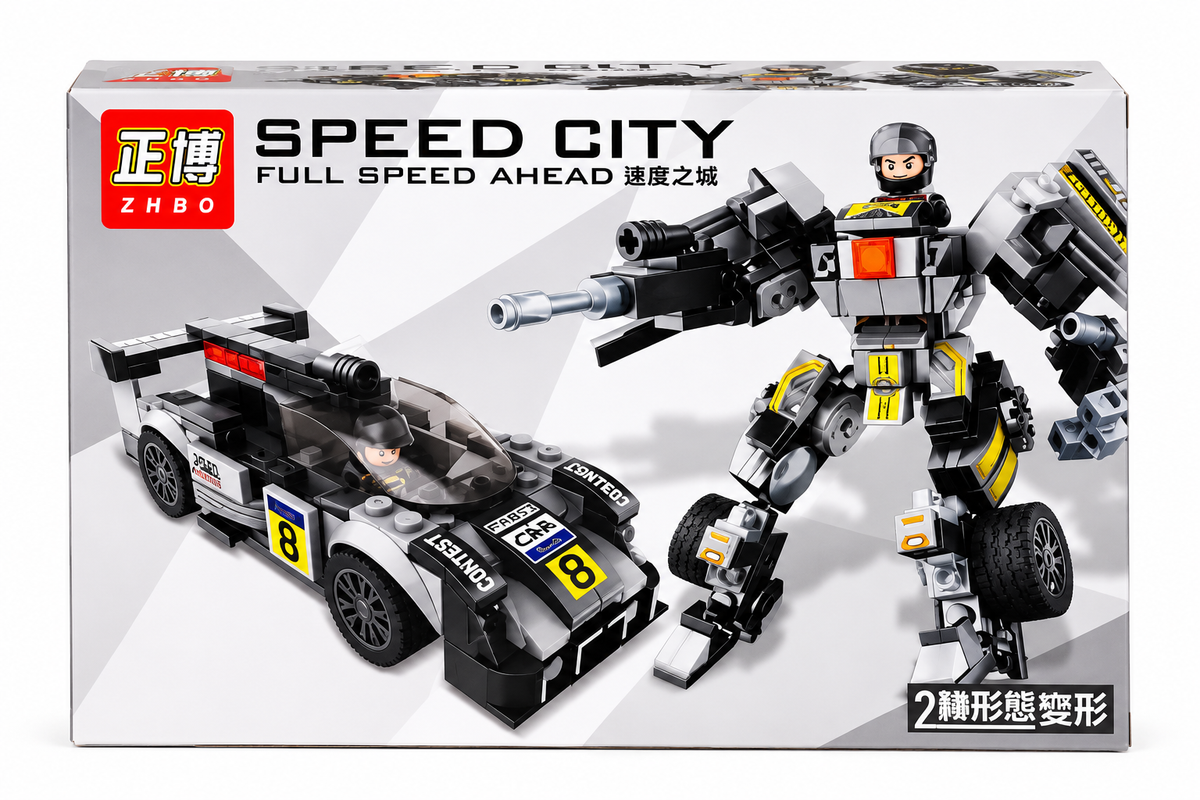 Set de Construcción Auto de Carreras – Robot Transformable