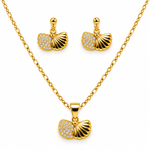 Set de Collar y Aretes con Diseño de Concha Marina