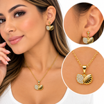 Set de Collar y Aretes con Diseño de Concha Marina