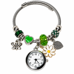 Reloj Pulsera con Dijes Verdes
