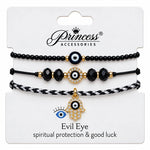 Set de 3 Pulseras de Ojo Turco y Mano de Fátima