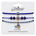 Set de 3 Pulseras de Ojo Turco y Mano de Fátima