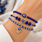 Set de 3 Pulseras de Ojo Turco y Mano de Fátima
