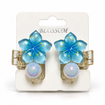Set de Pinzas para el Cabello con Flores y Perlas