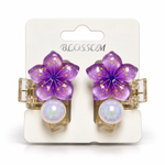 Set de Pinzas para el Cabello con Flores y Perlas